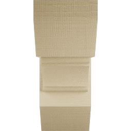 Ekena Millwork - BKTUR0756X18X18OLY06RCPR - Timberthane Faux Wood Olympic Style Bracket w/ Offset Brace, Slat Ends, 7 1/2"W x 18"D x 18"H, Primed Tan