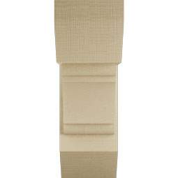 Ekena Millwork - BKTUR0756X18X22OLY06RCPR - Timberthane Faux Wood Olympic Style Bracket w/ Offset Brace, Slat Ends, 7 1/2"W x 18"D x 22"H, Primed Tan