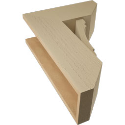 Ekena Millwork - BKTUR0756X18X26OLY06RCPR - Timberthane Faux Wood Olympic Style Bracket w/ Offset Brace, Slat Ends, 7 1/2"W x 18"D x 26"H, Primed Tan