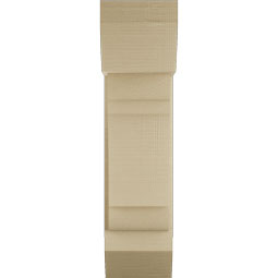 Ekena Millwork - BKTUR0756X18X30OLY06RCPR - Timberthane Faux Wood Olympic Style Bracket w/ Offset Brace, Slat Ends, 7 1/2"W x 18"D x 30"H, Primed Tan
