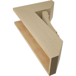 Ekena Millwork - BKTUR0756X18X30OLY06RCPR - Timberthane Faux Wood Olympic Style Bracket w/ Offset Brace, Slat Ends, 7 1/2"W x 18"D x 30"H, Primed Tan
