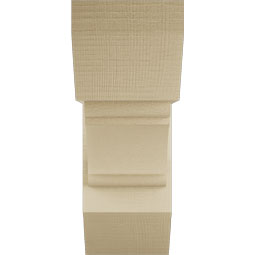Ekena Millwork - BKTUR0756X20X20OLY06RCPR - Timberthane Faux Wood Olympic Style Bracket w/ Offset Brace, Slat Ends, 7 1/2"W x 20"D x 20"H, Primed Tan