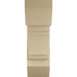 Ekena Millwork - BKTUR0756X20X24OLY06RCPR - Timberthane Faux Wood Olympic Style Bracket w/ Offset Brace, Slat Ends, 7 1/2"W x 20"D x 24"H, Primed Tan