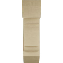 Ekena Millwork - BKTUR0756X20X28OLY06RCPR - Timberthane Faux Wood Olympic Style Bracket w/ Offset Brace, Slat Ends, 7 1/2"W x 20"D x 28"H, Primed Tan