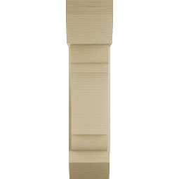 Ekena Millwork - BKTUR0756X20X32OLY06RCPR - Timberthane Faux Wood Olympic Style Bracket w/ Offset Brace, Slat Ends, 7 1/2"W x 20"D x 32"H, Primed Tan