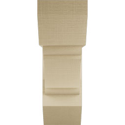Ekena Millwork - BKTUR0756X22X22OLY06RCPR - Timberthane Faux Wood Olympic Style Bracket w/ Offset Brace, Slat Ends, 7 1/2"W x 22"D x 22"H, Primed Tan
