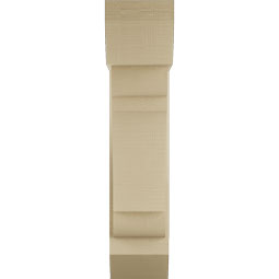 Ekena Millwork - BKTUR0756X22X34OLY06RCPR - Timberthane Faux Wood Olympic Style Bracket w/ Offset Brace, Slat Ends, 7 1/2"W x 22"D x 34"H, Primed Tan