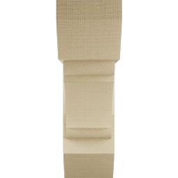 Ekena Millwork - BKTUR0756X24X24OLY06RCPR - Timberthane Faux Wood Olympic Style Bracket w/ Offset Brace, Slat Ends, 7 1/2"W x 24"D x 24"H, Primed Tan