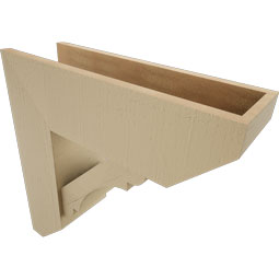 Ekena Millwork - BKTUR0756X24X24OLY06RCPR - Timberthane Faux Wood Olympic Style Bracket w/ Offset Brace, Slat Ends, 7 1/2"W x 24"D x 24"H, Primed Tan