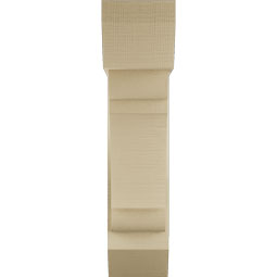Ekena Millwork - BKTUR0756X24X32OLY06RCPR - Timberthane Faux Wood Olympic Style Bracket w/ Offset Brace, Slat Ends, 7 1/2"W x 24"D x 32"H, Primed Tan