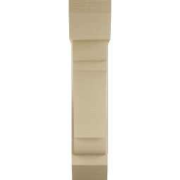 Ekena Millwork - BKTUR0756X24X36OLY06RCPR - Timberthane Faux Wood Olympic Style Bracket w/ Offset Brace, Slat Ends, 7 1/2"W x 24"D x 36"H, Primed Tan
