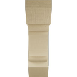 Ekena Millwork - BKTUR0756X26X26OLY06RCPR - Timberthane Faux Wood Olympic Style Bracket w/ Offset Brace, Slat Ends, 7 1/2"W x 26"D x 26"H, Primed Tan