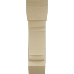 Ekena Millwork - BKTUR0756X26X30OLY06RCPR - Timberthane Faux Wood Olympic Style Bracket w/ Offset Brace, Slat Ends, 7 1/2"W x 26"D x 30"H, Primed Tan
