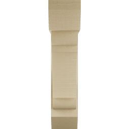 Ekena Millwork - BKTUR0756X26X34OLY06RCPR - Timberthane Faux Wood Olympic Style Bracket w/ Offset Brace, Slat Ends, 7 1/2"W x 26"D x 34"H, Primed Tan