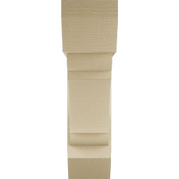 Ekena Millwork - BKTUR0756X28X28OLY06RCPR - Timberthane Faux Wood Olympic Style Bracket w/ Offset Brace, Slat Ends, 7 1/2"W x 28"D x 28"H, Primed Tan