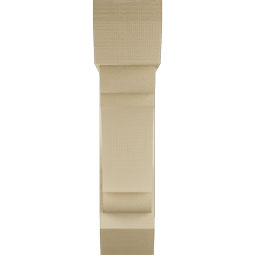 Ekena Millwork - BKTUR0756X28X32OLY06RCPR - Timberthane Faux Wood Olympic Style Bracket w/ Offset Brace, Slat Ends, 7 1/2"W x 28"D x 32"H, Primed Tan