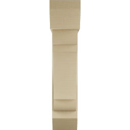 Ekena Millwork - BKTUR0756X28X36OLY06RCPR - Timberthane Faux Wood Olympic Style Bracket w/ Offset Brace, Slat Ends, 7 1/2"W x 28"D x 36"H, Primed Tan