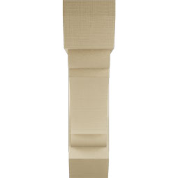 Ekena Millwork - BKTUR0756X30X30OLY06RCPR - Timberthane Faux Wood Olympic Style Bracket w/ Offset Brace, Slat Ends, 7 1/2"W x 30"D x 30"H, Primed Tan