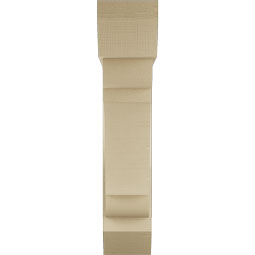 Ekena Millwork - BKTUR0756X30X36OLY06RCPR - Timberthane Faux Wood Olympic Style Bracket w/ Offset Brace, Slat Ends, 7 1/2"W x 30"D x 36"H, Primed Tan