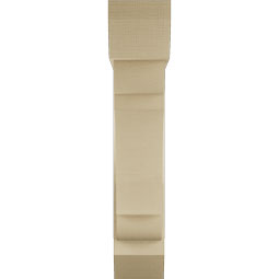 Ekena Millwork - BKTUR0756X30X38OLY06RCPR - Timberthane Faux Wood Olympic Style Bracket w/ Offset Brace, Slat Ends, 7 1/2"W x 30"D x 38"H, Primed Tan