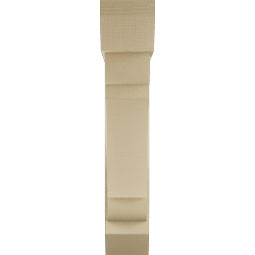 Ekena Millwork - BKTUR0756X32X40OLY06RCPR - Timberthane Faux Wood Olympic Style Bracket w/ Offset Brace, Slat Ends, 7 1/2"W x 32"D x 40"H, Primed Tan