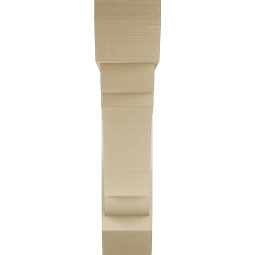 Ekena Millwork - BKTUR0756X34X34OLY06RCPR - Timberthane Faux Wood Olympic Style Bracket w/ Offset Brace, Slat Ends, 7 1/2"W x 34"D x 34"H, Primed Tan