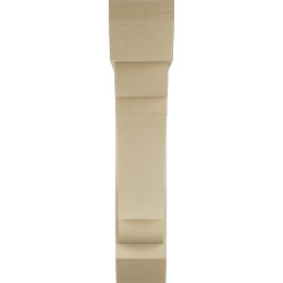Ekena Millwork - BKTUR0756X34X38OLY06RCPR - Timberthane Faux Wood Olympic Style Bracket w/ Offset Brace, Slat Ends, 7 1/2"W x 34"D x 38"H, Primed Tan