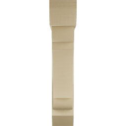 Ekena Millwork - BKTUR0756X34X40OLY06RCPR - Timberthane Faux Wood Olympic Style Bracket w/ Offset Brace, Slat Ends, 7 1/2"W x 34"D x 40"H, Primed Tan