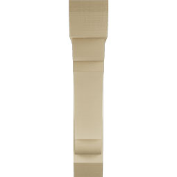 Ekena Millwork - BKTUR0756X40X40OLY06RCPR - Timberthane Faux Wood Olympic Style Bracket w/ Offset Brace, Slat Ends, 7 1/2"W x 40"D x 40"H, Primed Tan