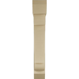 Ekena Millwork - BKTUR0756X42X48OLY06RCPR - Timberthane Faux Wood Olympic Style Bracket w/ Offset Brace, Slat Ends, 7 1/2"W x 42"D x 48"H, Primed Tan