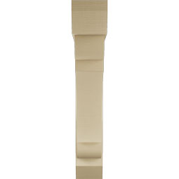 Ekena Millwork - BKTUR0756X44X44OLY06RCPR - Timberthane Faux Wood Olympic Style Bracket w/ Offset Brace, Slat Ends, 7 1/2"W x 44"D x 44"H, Primed Tan