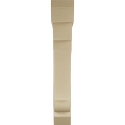Ekena Millwork - BKTUR0756X48X48OLY06RCPR - Timberthane Faux Wood Olympic Style Bracket w/ Offset Brace, Slat Ends, 7 1/2"W x 48"D x 48"H, Primed Tan