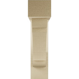 Ekena Millwork - BKTUR0352X14X14OLY05RCPR - Timberthane Faux Wood Olympic Style Bracket w/ Offset Brace, Block Ends, 3 1/2"W x 14"D x 14"H, Primed Tan