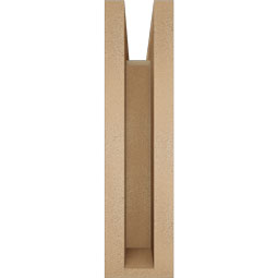 Ekena Millwork - BKTUR0352X14X14OLY05RCPR - Timberthane Faux Wood Olympic Style Bracket w/ Offset Brace, Block Ends, 3 1/2"W x 14"D x 14"H, Primed Tan