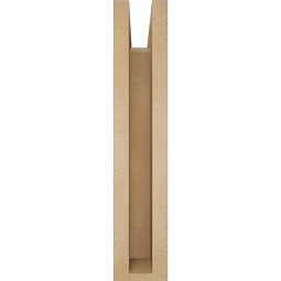 Ekena Millwork - BKTUR0352X14X18OLY05RCPR - Timberthane Faux Wood Olympic Style Bracket w/ Offset Brace, Block Ends, 3 1/2"W x 14"D x 18"H, Primed Tan