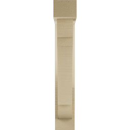 Ekena Millwork - BKTUR0352X14X22OLY05RCPR - Timberthane Faux Wood Olympic Style Bracket w/ Offset Brace, Block Ends, 3 1/2"W x 14"D x 22"H, Primed Tan