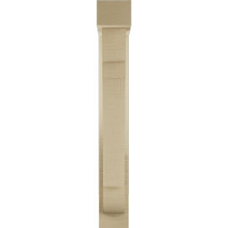 Ekena Millwork - BKTUR0352X14X26OLY05RCPR - Timberthane Faux Wood Olympic Style Bracket w/ Offset Brace, Block Ends, 3 1/2"W x 14"D x 26"H, Primed Tan