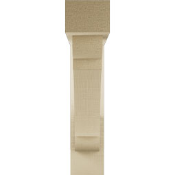 Ekena Millwork - BKTUR0352X16X16OLY05RCPR - Timberthane Faux Wood Olympic Style Bracket w/ Offset Brace, Block Ends, 3 1/2"W x 16"D x 16"H, Primed Tan