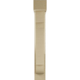 Ekena Millwork - BKTUR0352X16X24OLY05RCPR - Timberthane Faux Wood Olympic Style Bracket w/ Offset Brace, Block Ends, 3 1/2"W x 16"D x 24"H, Primed Tan