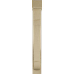 Ekena Millwork - BKTUR0352X16X28OLY05RCPR - Timberthane Faux Wood Olympic Style Bracket w/ Offset Brace, Block Ends, 3 1/2"W x 16"D x 28"H, Primed Tan