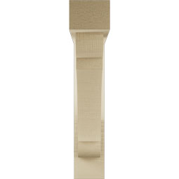 Ekena Millwork - BKTUR0352X18X18OLY05RCPR - Timberthane Faux Wood Olympic Style Bracket w/ Offset Brace, Block Ends, 3 1/2"W x 18"D x 18"H, Primed Tan