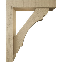 Ekena Millwork - BKTUR0352X18X22OLY05RCPR - Timberthane Faux Wood Olympic Style Bracket w/ Offset Brace, Block Ends, 3 1/2"W x 18"D x 22"H, Primed Tan