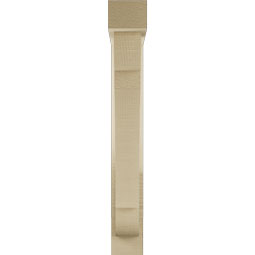 Ekena Millwork - BKTUR0352X18X26OLY05RCPR - Timberthane Faux Wood Olympic Style Bracket w/ Offset Brace, Block Ends, 3 1/2"W x 18"D x 26"H, Primed Tan