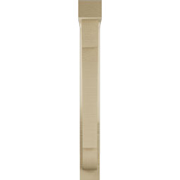 Ekena Millwork - BKTUR0352X18X30OLY05RCPR - Timberthane Faux Wood Olympic Style Bracket w/ Offset Brace, Block Ends, 3 1/2"W x 18"D x 30"H, Primed Tan