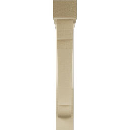 Ekena Millwork - BKTUR0352X22X22OLY05RCPR - Timberthane Faux Wood Olympic Style Bracket w/ Offset Brace, Block Ends, 3 1/2"W x 22"D x 22"H, Primed Tan