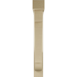 Ekena Millwork - BKTUR0352X22X26OLY05RCPR - Timberthane Faux Wood Olympic Style Bracket w/ Offset Brace, Block Ends, 3 1/2"W x 22"D x 26"H, Primed Tan