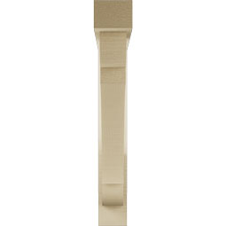 Ekena Millwork - BKTUR0352X24X24OLY05RCPR - Timberthane Faux Wood Olympic Style Bracket w/ Offset Brace, Block Ends, 3 1/2"W x 24"D x 24"H, Primed Tan