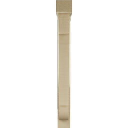 Ekena Millwork - BKTUR0352X24X32OLY05RCPR - Timberthane Faux Wood Olympic Style Bracket w/ Offset Brace, Block Ends, 3 1/2"W x 24"D x 32"H, Primed Tan