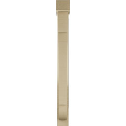 Ekena Millwork - BKTUR0352X24X36OLY05RCPR - Timberthane Faux Wood Olympic Style Bracket w/ Offset Brace, Block Ends, 3 1/2"W x 24"D x 36"H, Primed Tan