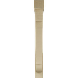 Ekena Millwork - BKTUR0352X26X30OLY05RCPR - Timberthane Faux Wood Olympic Style Bracket w/ Offset Brace, Block Ends, 3 1/2"W x 26"D x 30"H, Primed Tan